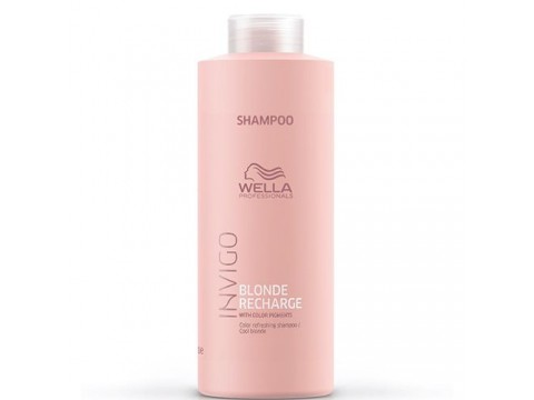 WELLA Geltonį Neutralizuojantis Šampūnas Wella Blonde Recharge Invigo Shampoo 1000 ml